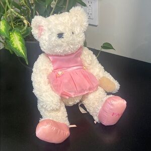 F.A.O Schwarz Pink and White Teddy Bear great condition.